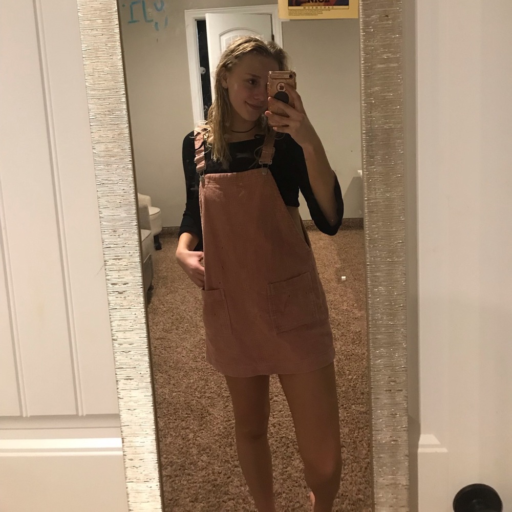 pink corduroy dress